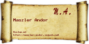 Maszler Andor névjegykártya